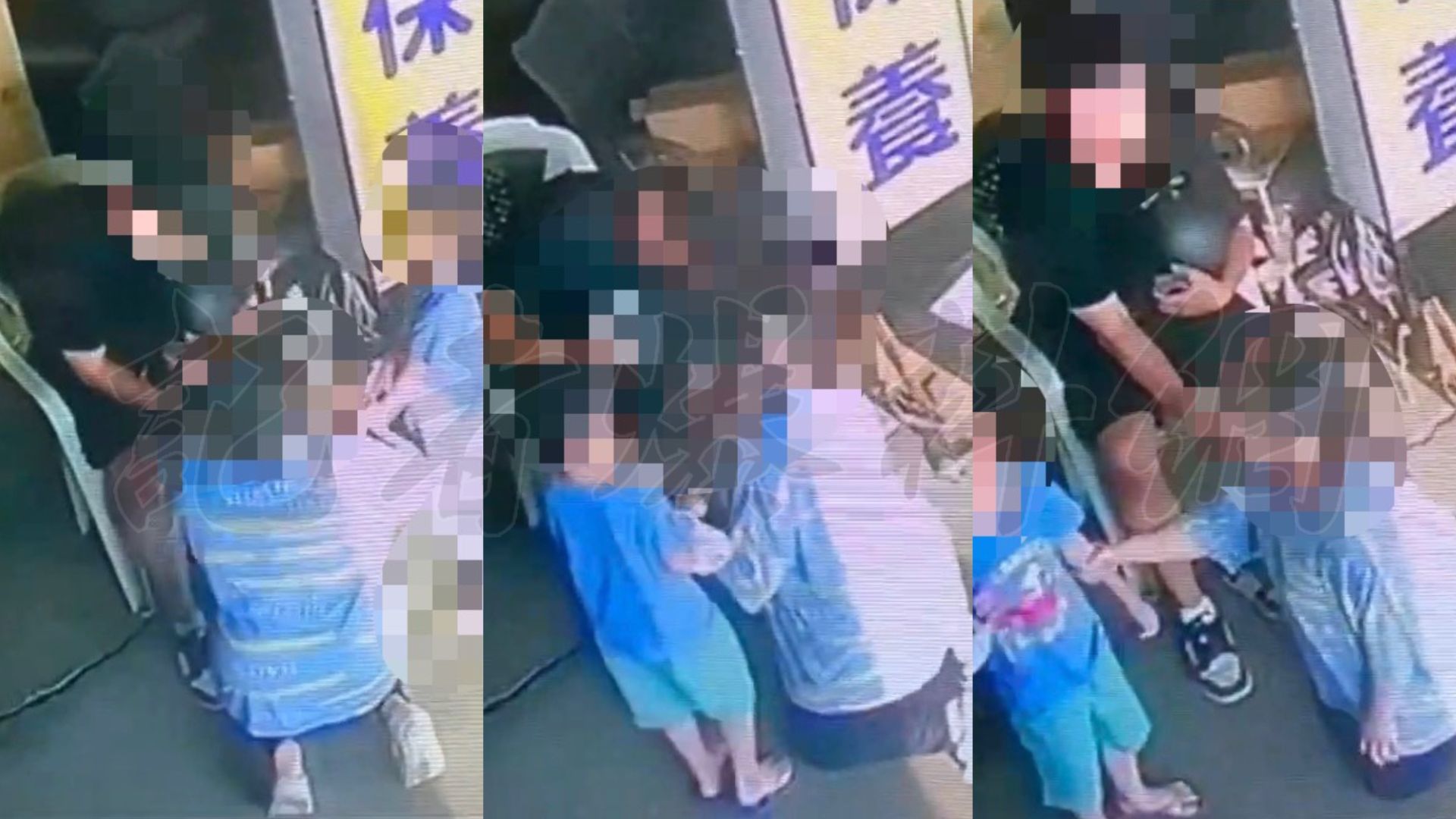 ▲通緝犯媽媽載小孩闖紅燈後撞上機車，當場3度下跪求別報警。（圖／民眾提供）